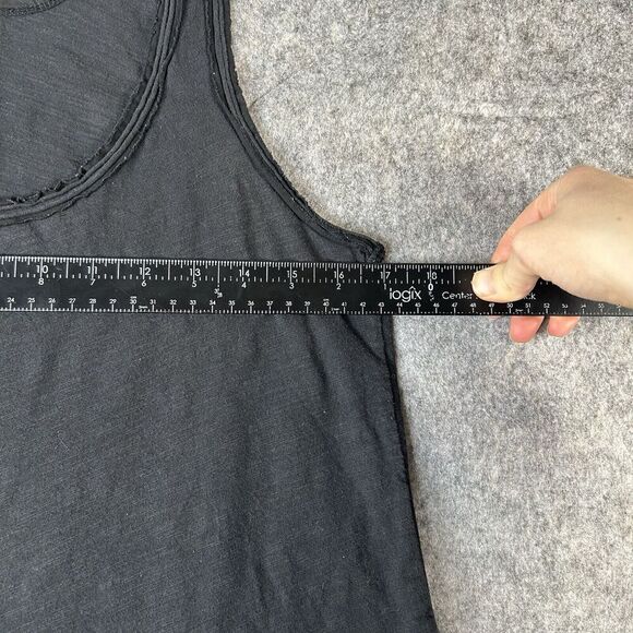 Pure+Gold Tank Top Women Small Black Rounded Hem Scoop Neck Cotton Casual - Picture 5 of 8